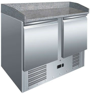 Mesa refrigerada 2 puertas con encimera granito ancho 104 S902PZ - FrigeriaHosteleria.com