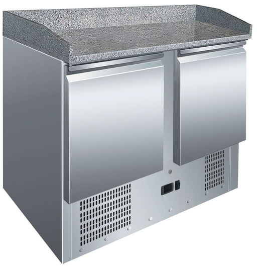 Mesa refrigerada 2 puertas con encimera granito ancho 104 S902PZ - FrigeriaHosteleria.com