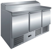 Mesa refrigerada 3 puertas preparación ensaladas ancho 137 PS300 - FrigeriaHosteleria.com