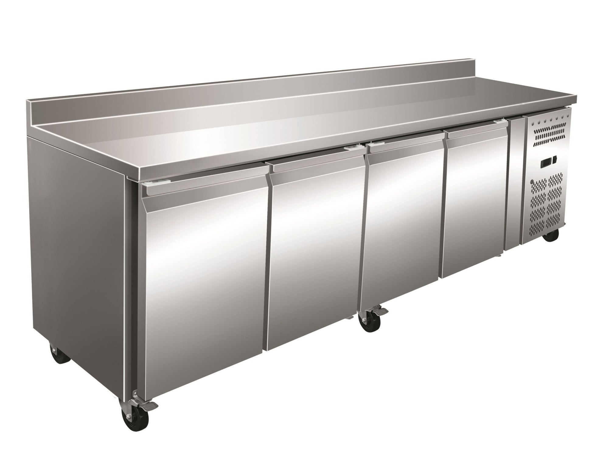 Mesa refrigerada 4 puertas ancho 223 fondo 70 GN4200TN - FrigeriaHosteleria.com