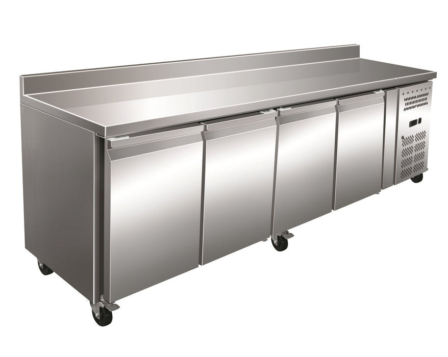 Mesa refrigerada 4 puertas ancho 223 fondo 70 GN4200TN - FrigeriaHosteleria.com