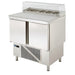 Mesa refrigerada compacta encimera granito y expositor ingredientes ancho 91 MRPGC - 100E - FrigeriaHosteleria.com