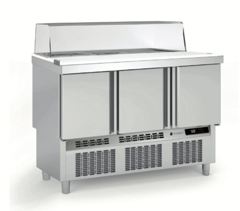 Mesa fría cúpula cristal  preparación ensaladas y kebab CORECO MFS-C