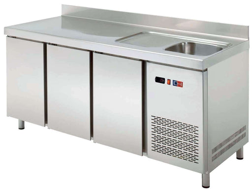 Mesa refrigerada con fregadero 2 puertas ancho 149 fondo 60 MRCH - 150F - FrigeriaHosteleria.com