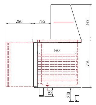 Mesa refrigerada ingredientes con cúpula cristal y estante CORECO MFK70 - FrigeriaHosteleria.com