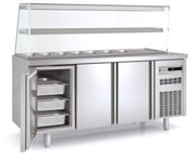 Mesa refrigerada ingredientes con cúpula cristal y estante CORECO MFK70 - FrigeriaHosteleria.com