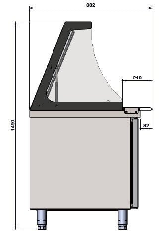 Mesa refrigerada ingredientes con tapa cristal elevable CORECO PC80 - LGL - FrigeriaHosteleria.com