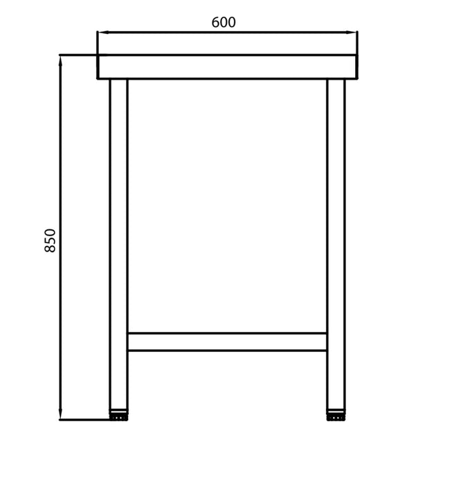 Mesa trabajo inoxidable con estante fondo 70 INFRICO MT70 - FrigeriaHosteleria.com