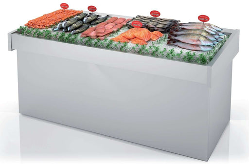 Mostrador de pescado neutro ancho 120 cm DBNP - 120 - FrigeriaHosteleria.com
