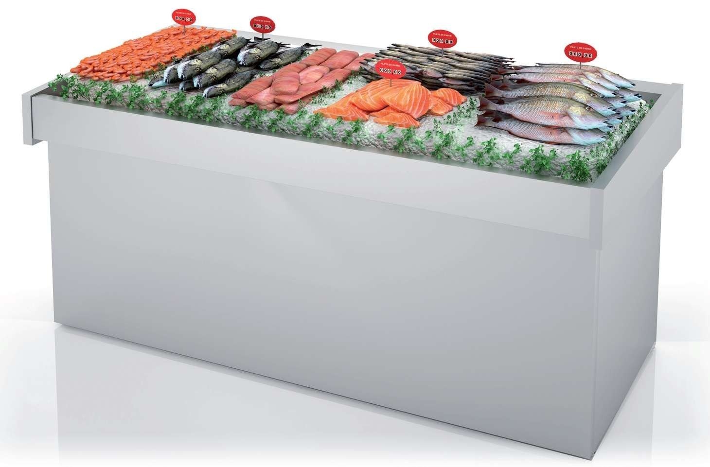 Mostrador pescado neutro ancho 270 cm DBNP - 270 - FrigeriaHosteleria.com
