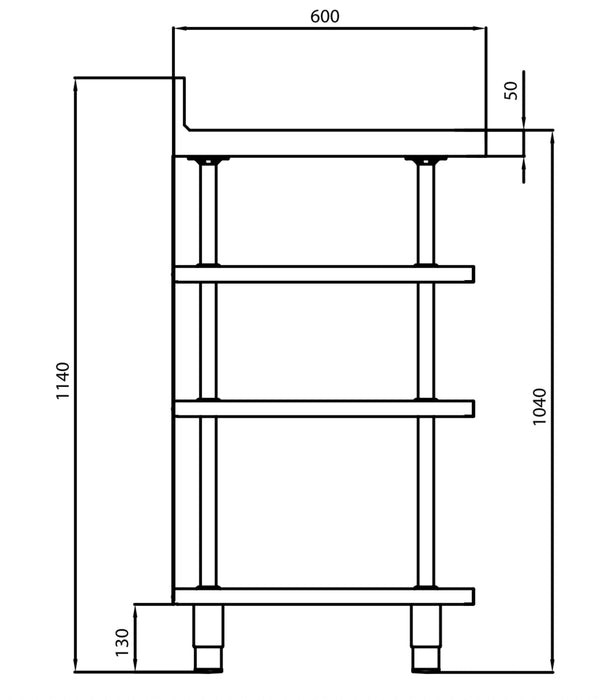 Mueble estantería fondo 60 INFRICO ME60 - FrigeriaHosteleria.com