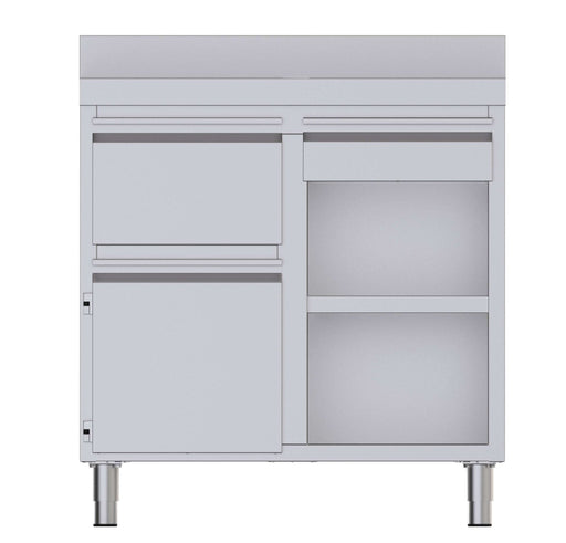 Mueble para cafetera con tolva a la izquierda ancho100 cm CST60100D2SLB - FrigeriaHosteleria.com