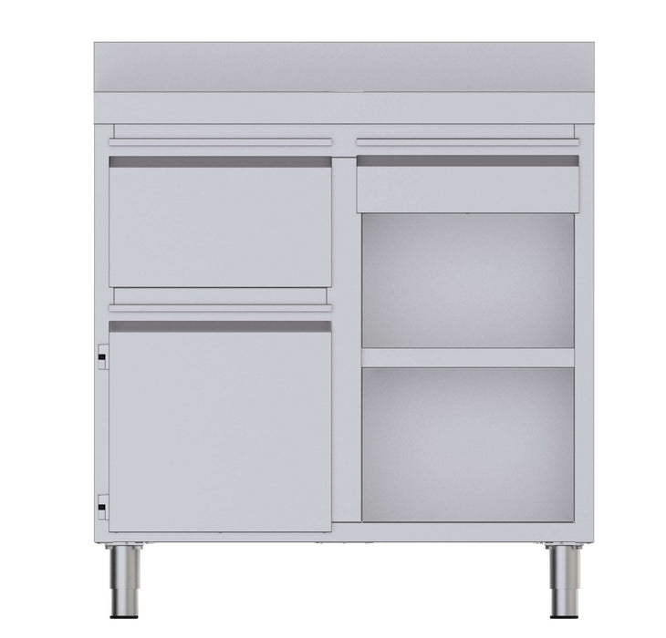 Mueble para cafetera con tolva a la izquierda ancho100 cm CST60100D2SLB - FrigeriaHosteleria.com