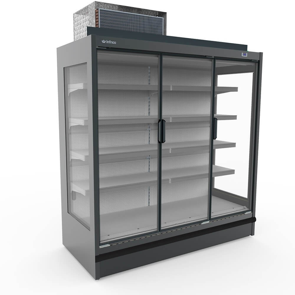Mural refrigerado con puertas con grupo en techo fondo 80 INFRICO MNDGUM2 - FrigeriaHosteleria.com