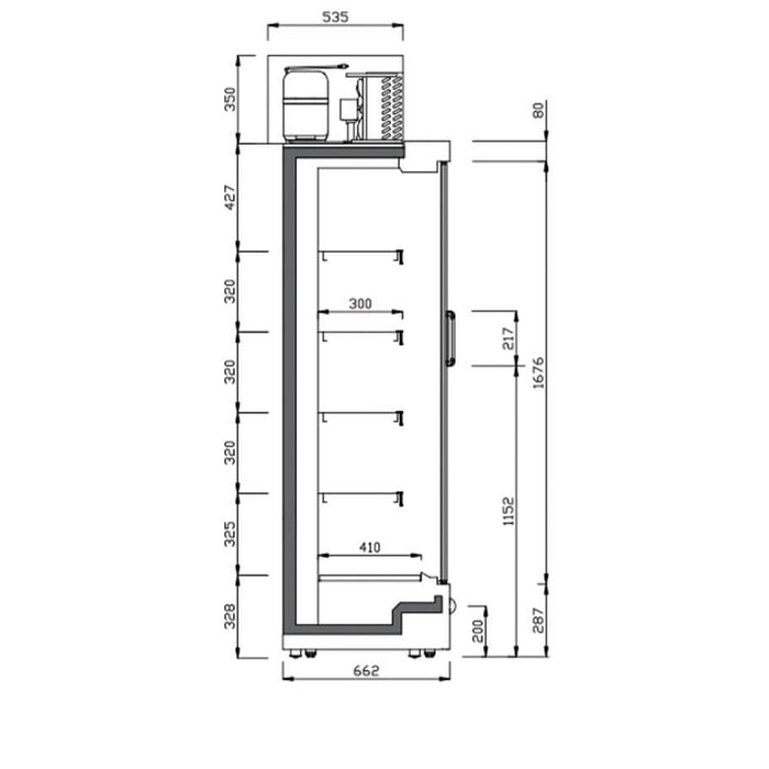Mural refrigerado con puertas equipo en techo fondo 68 INFRICO MSDGUM1 - FrigeriaHosteleria.com