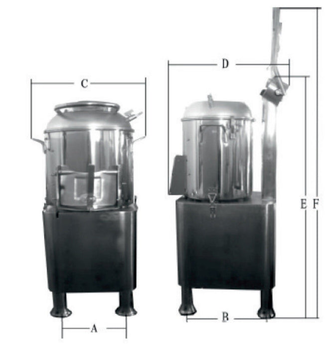Peladora de patatas eléctrica de 15 Kg HLP - 15 - FrigeriaHosteleria.com