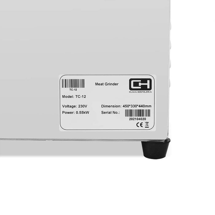 Picadora de Carne Boca 12 550W 160Kg/h TC - 12 - FrigeriaHosteleria.com
