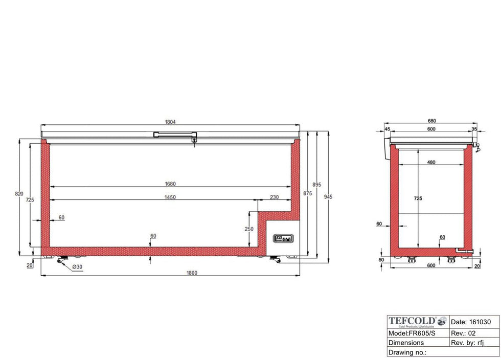 TEFCOLD Arcón congelador 600 litros ancho 180 cm FR605SL - FrigeriaHosteleria.com