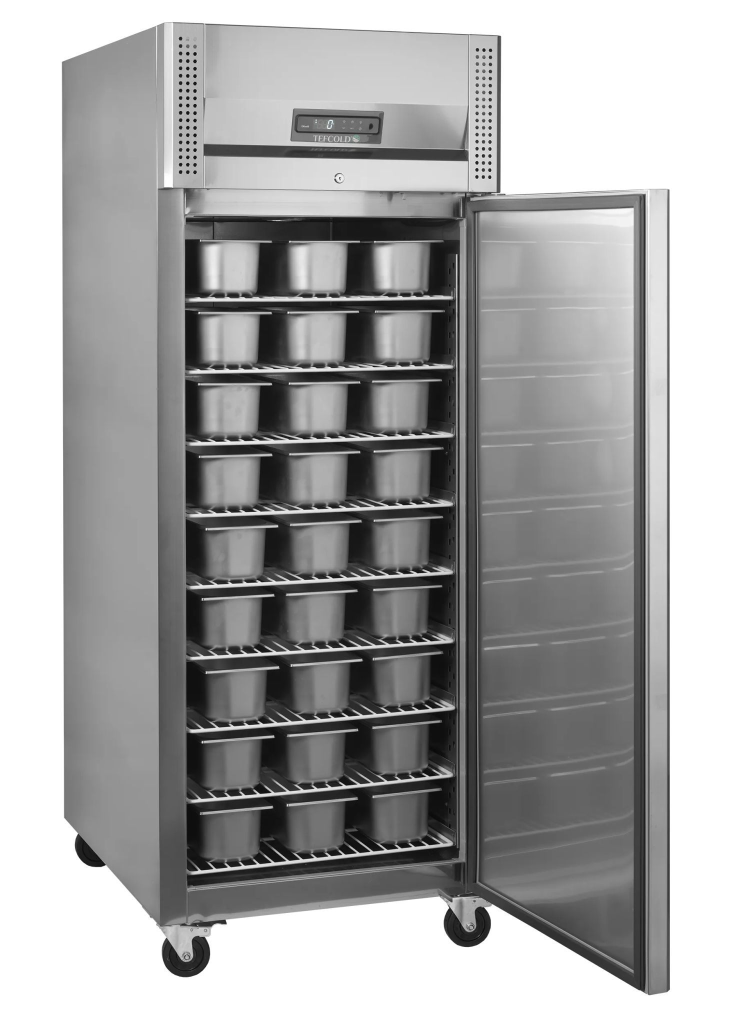 TEFCOLD Congelador vertical heladería estantes 80x60 refrigeración ventilada 850 litros BF850I - FrigeriaHosteleria.com