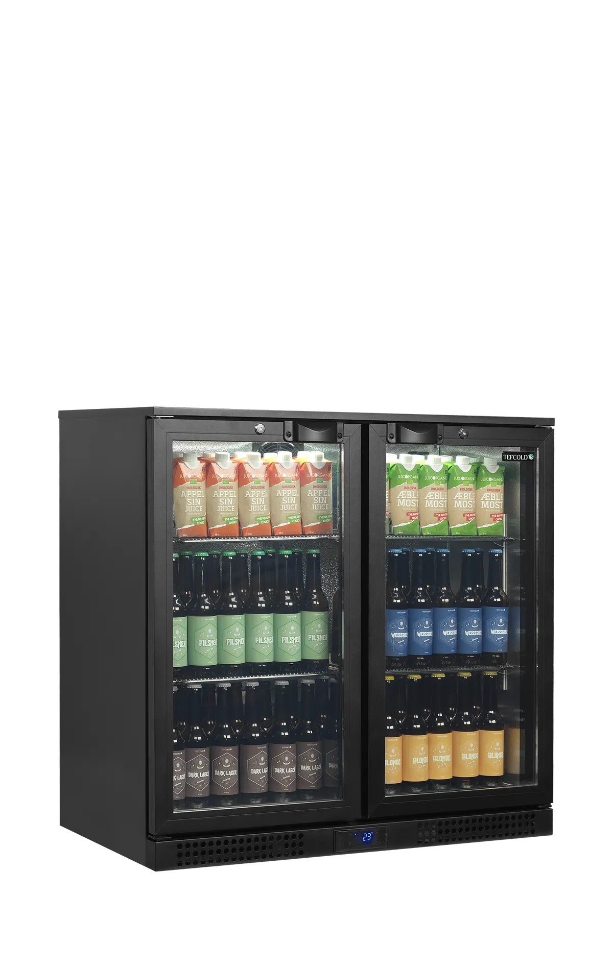 TEFCOLD Expositor botellero backbar 2 puertas alto 90 cm BA21H - FrigeriaHosteleria.com