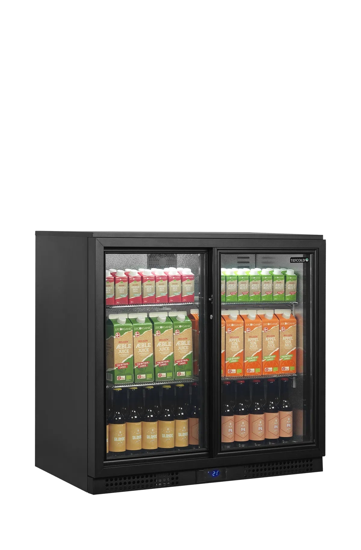 TEFCOLD Expositor botellero backbar 2 puertas corredera 190 litros BA26S - FrigeriaHosteleria.com