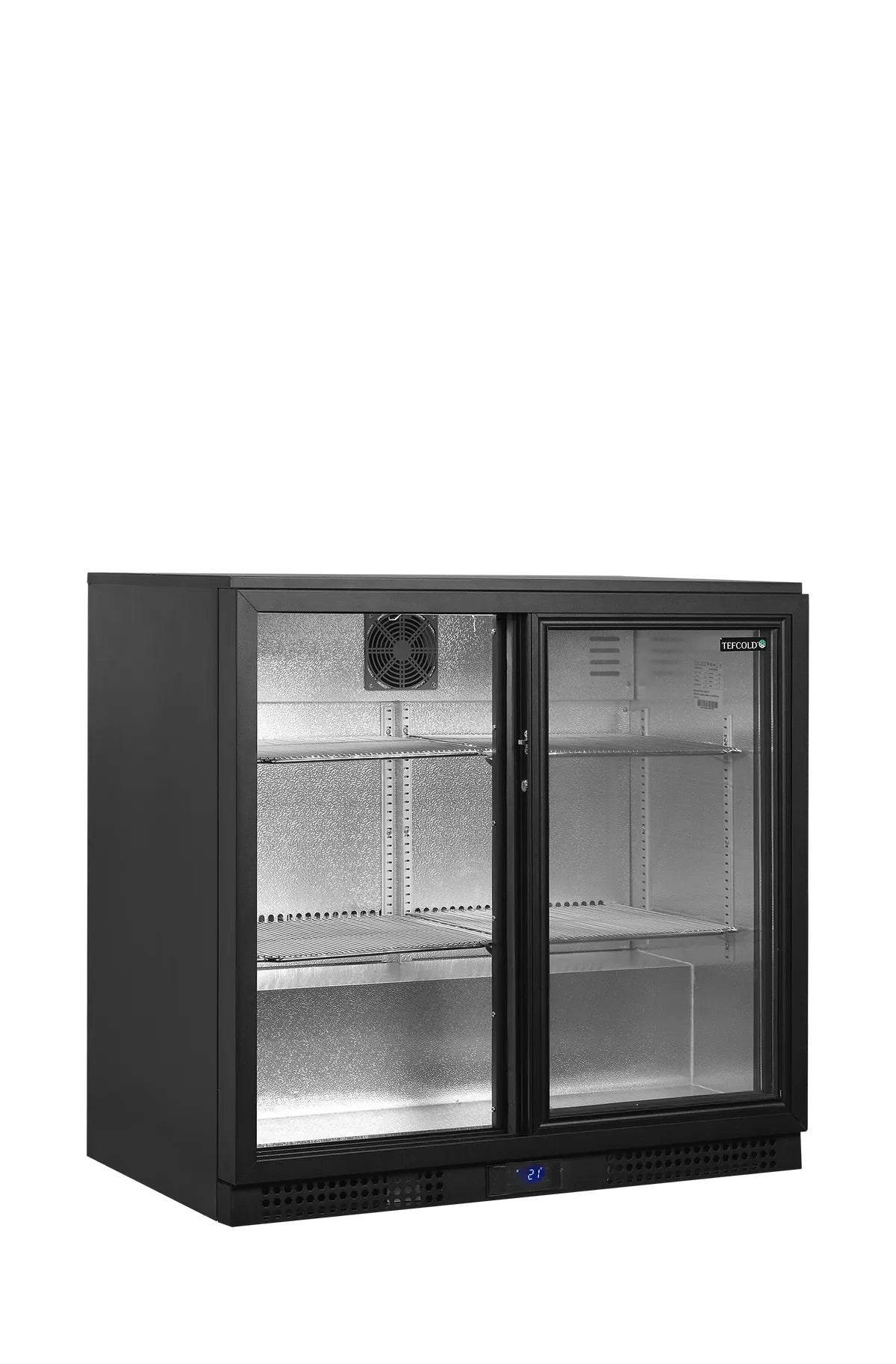 TEFCOLD Expositor botellero backbar 2 puertas corredera alto 90 cm BA21S - FrigeriaHosteleria.com