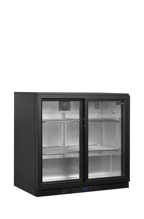 TEFCOLD Expositor botellero backbar 2 puertas corredera alto 90 cm BA21S - FrigeriaHosteleria.com