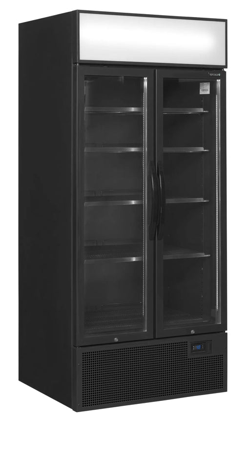 TEFCOLD Expositor botellero refrigerado 2 puertas batientes 700 litros FSC891H BLACK - FrigeriaHosteleria.com