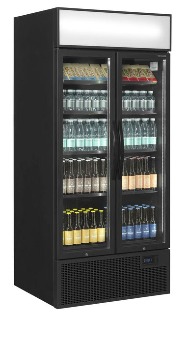 TEFCOLD Expositor botellero refrigerado 2 puertas batientes 700 litros FSC891H BLACK