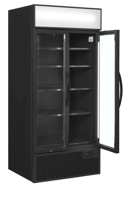 TEFCOLD Expositor botellero refrigerado 2 puertas batientes 700 litros FSC891H BLACK