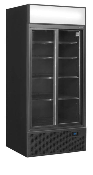 TEFCOLD Expositor botellero refrigerado 2 puertas corredera 700 litros FSC891S BLACK - FrigeriaHosteleria.com