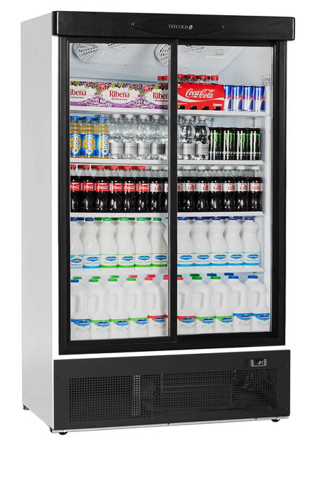 TEFCOLD Expositor botellero refrigerado 2 puertas corredera 900 litros FS1202S