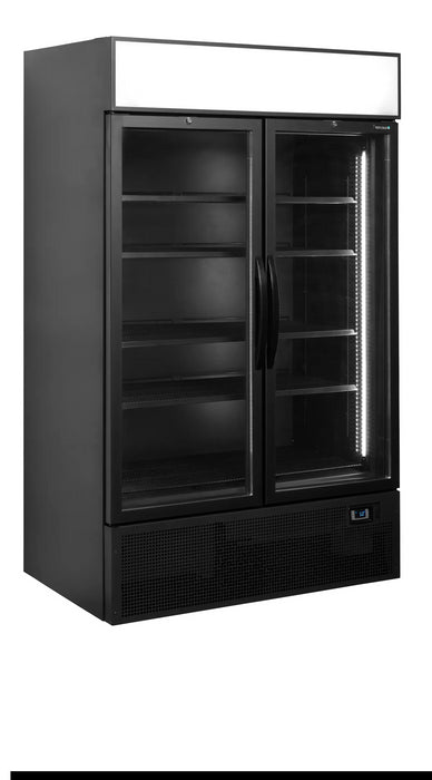 TEFCOLD Expositor refrigerado dos puertas batientes 1100 litros FSC1200H Black