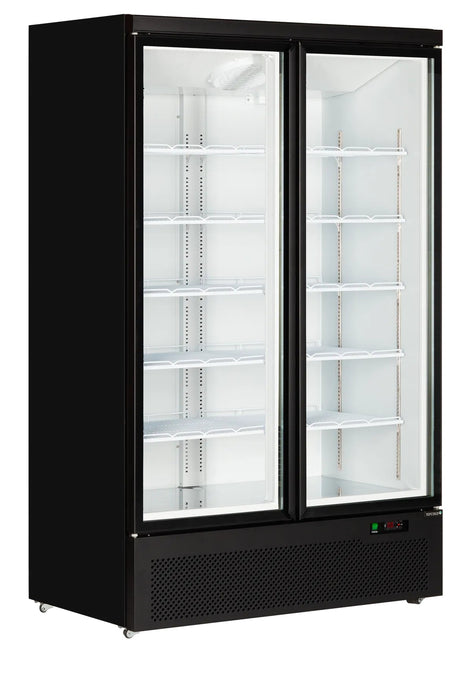 TEFCOLD Expositor refrigerado negro 2 puertas 1100 litros Atom Maxi C2DB - FrigeriaHosteleria.com