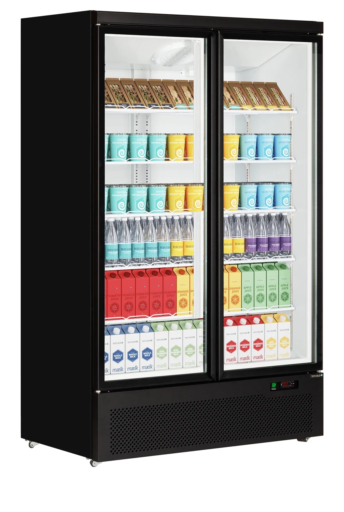 TEFCOLD Expositor refrigerado negro 2 puertas 1100 litros Atom Maxi C2DB - FrigeriaHosteleria.com