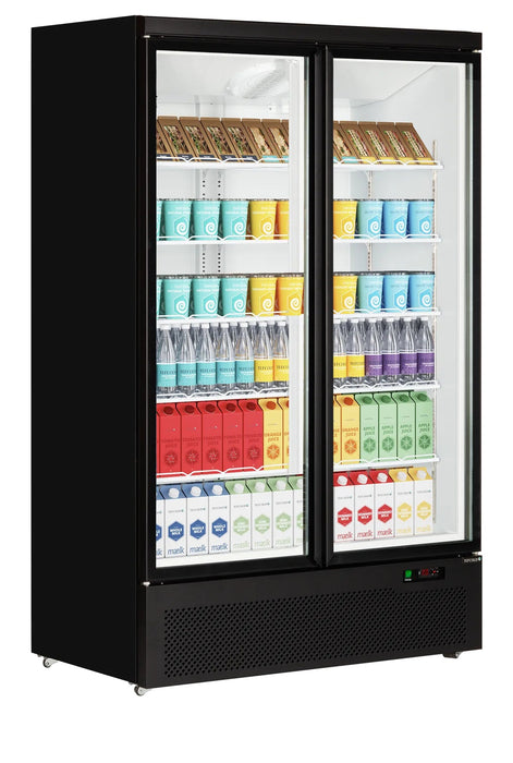 TEFCOLD Expositor refrigerado negro 2 puertas 1100 litros Atom Maxi C2DB - FrigeriaHosteleria.com