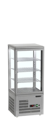 TEFCOLD Expositor refrigerado sobremostrador 4 caras cristal alto 100 cm UPD80 - GREY - FrigeriaHosteleria.com