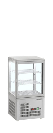 TEFCOLD Expositor refrigerado sobremostrador 4 caras cristal alto 85 cm UPD60 - GREY - FrigeriaHosteleria.com