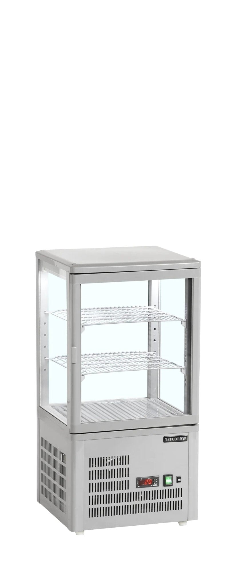 TEFCOLD Expositor refrigerado sobremostrador 4 caras cristal alto 85 cm UPD60 - GREY - FrigeriaHosteleria.com