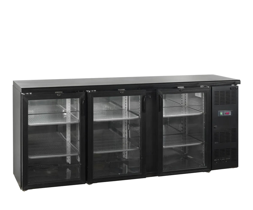 TEFCOLD Refrigerador backbar 3 puertas cristal ancho 200 cm CBC310G - FrigeriaHosteleria.com