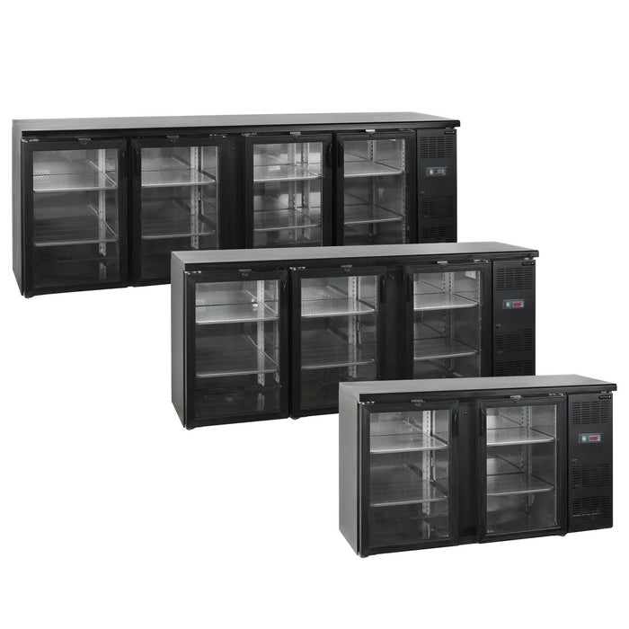 TEFCOLD Refrigerador backbar 4 puertas cristal ancho 254 cm CBC410G