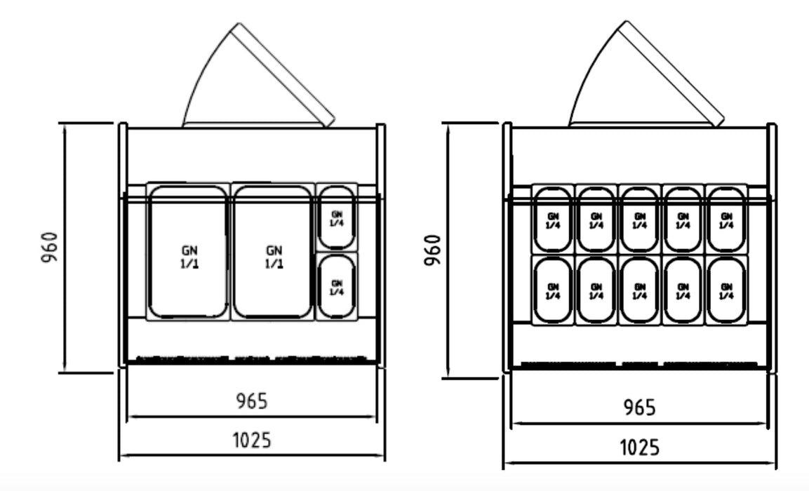 TEFCOLD Vitrina expositora refrigerada con reserva ancho 100 cm SPID100 - FrigeriaHosteleria.com