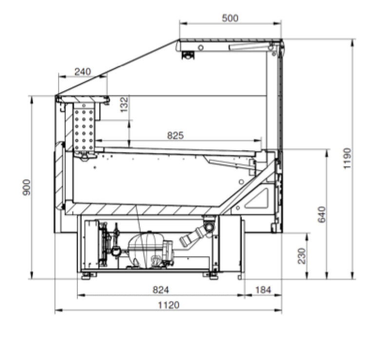 TEFCOLD Vitrina expositora refrigerada con reserva ancho 130 cm SOCB12582A - FrigeriaHosteleria.com