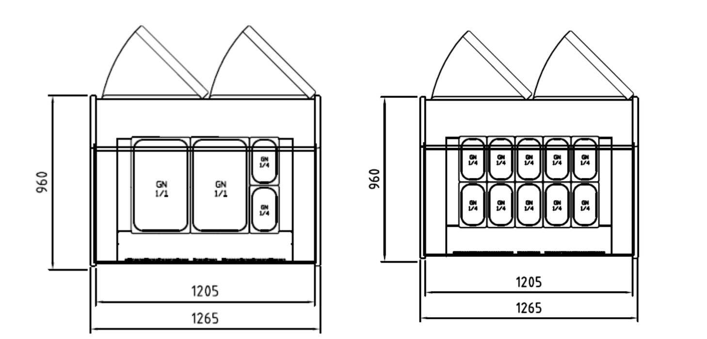 TEFCOLD Vitrina expositora refrigerada con reserva ancho 130 cm SPID130 - FrigeriaHosteleria.com