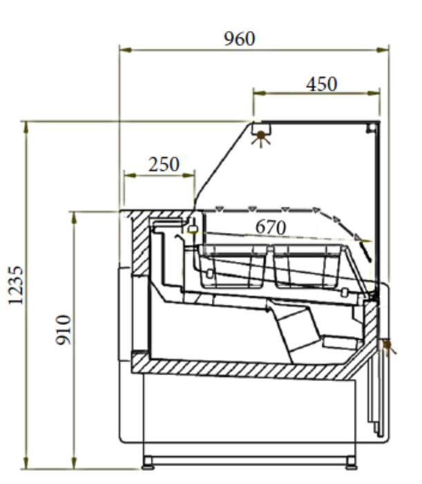 TEFCOLD Vitrina expositora refrigerada con reserva ancho 150 cm SPID150 - FrigeriaHosteleria.com