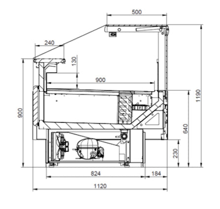 TEFCOLD Vitrina expositora refrigerada con reserva ancho 192 cm SOCA18790A - FrigeriaHosteleria.com