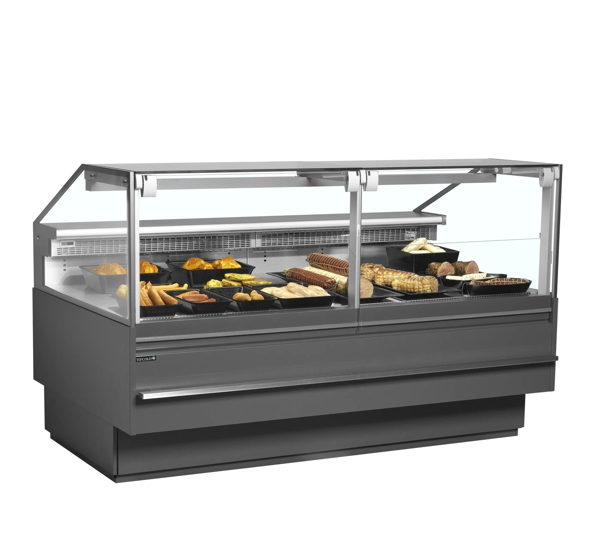 TEFCOLD Vitrina expositora refrigerada con reserva ancho 255 cm SOCA25090A - FrigeriaHosteleria.com