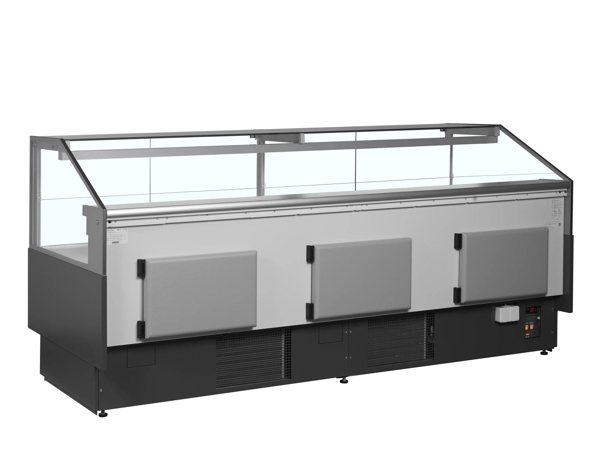 TEFCOLD Vitrina expositora refrigerada con reserva ancho 255 cm SOCB25082A - FrigeriaHosteleria.com