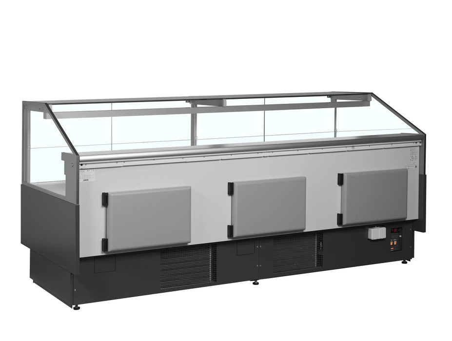 TEFCOLD Vitrina expositora refrigerada con reserva ancho 255 cm SOCB25082A - FrigeriaHosteleria.com