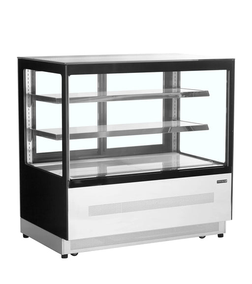 TEFCOLD Vitrina refrigerada cristal recto ancho 120 cm 2 estantes LPD1200F/BLACK - FrigeriaHosteleria.com